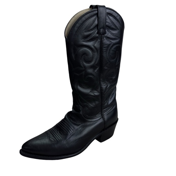 ACME Black Leather Ortho Western Cowboy Boots Men’s 8.5D USA 16105 - Picture 1 of 13